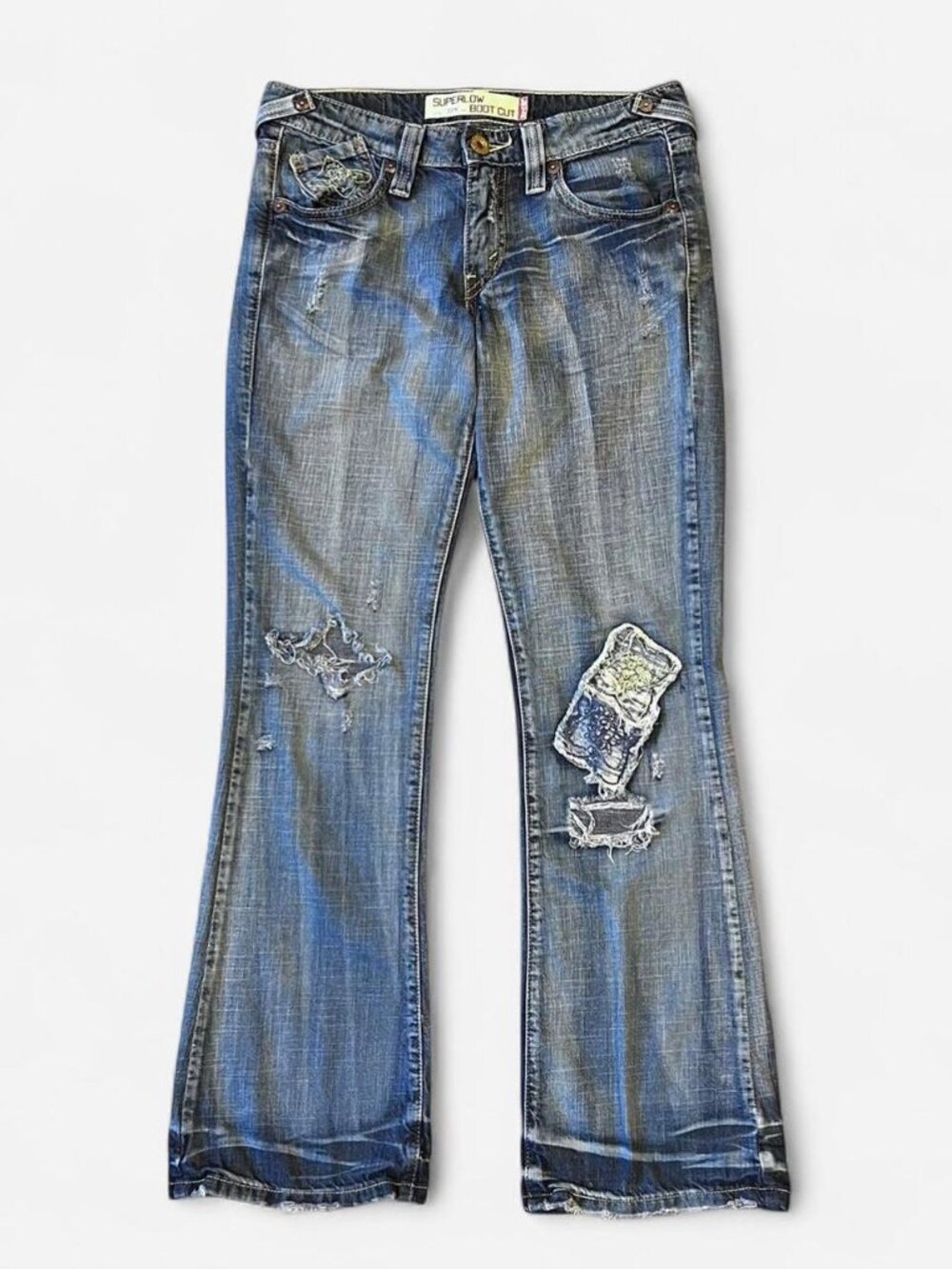 Levi’s 518 Superlow Bootcut Patchwork Jeans